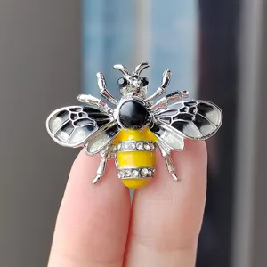 Mode Honigbiene Brosche Für Damen Legierung Strass Emaille Insekt Brosche Pin Anzug Schal Clip Dekorative Schmuck Zubehör Für Bankett Party Geschenk