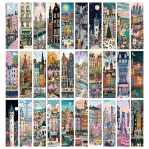 Vintage City Architecture Illustration Paper Bookmarks For Students Reading Page Marker Office School Artistic Stationery Gift
