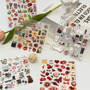 Mediterraner Stil 3D Relief PVC Aufkleber Koreanische Ins Stil DIY Scrapbook Handyhülle Dekorative Relief Aufkleber Für Mädchen