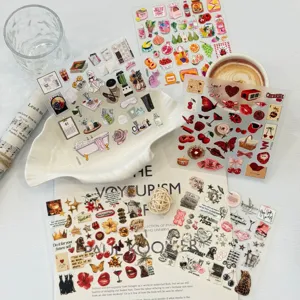 Detailansicht bunter Relief-Sticker im mediterranen Stil für DIY-Scrapbooking