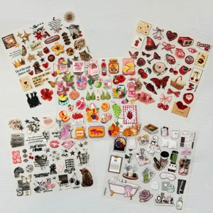 4-teiliges Set 3D-Relief-Sticker für DIY-Scrapbooking und Handyhüllen-Deko
