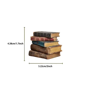 Detailed product shot of a vintage stack of books sticker with 1.7x2 inch dimensions