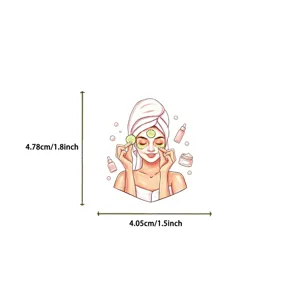 Dimensions of cute skincare girl cartoon sticker for laptop and water cup decoration