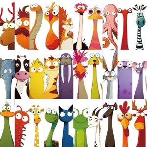 Funny Abstract Cartoon Animal Paper Bookmarks Cute Kawaii Page Markers For Students Teachers Reading School Supplies