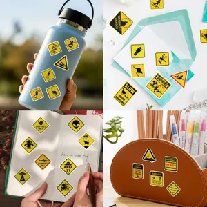Variedad de divertidas pegatinas de señales de advertencia para decoración DIY
