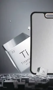 Close-up of antibacterial pure titanium and wheat fiber double-sided cutting board