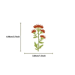 Vue détaillée montrant les dimensions du sticker fleur vintage pour le scrapbooking.