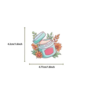 Cartoon skincare jar sticker with dimensions 4.2x4.77cm for DIY journals