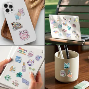 Set of 60 cartoon skincare and makeup stickers for DIY decoration on laptops and phones