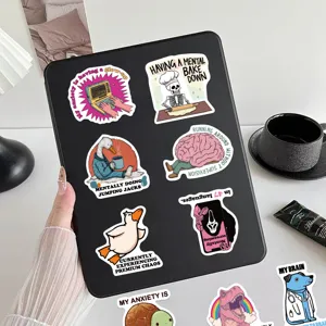 Set mit 50 lustigen Aufklebern zur psychischen Gesundheit für Tablets und Laptops
