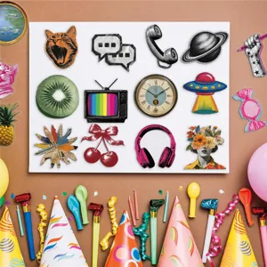 Συλλογή vintage pop art PET αυτοκόλλητων για DIY scrapbooking με αισθητικά σχέδια Y2K