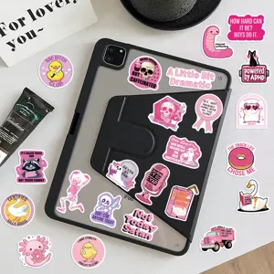 Collectie grappige roze esthetische stickers voor laptop- tablet- en iPad-decor