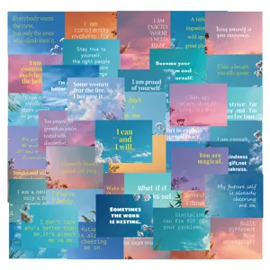 Inspirational Vision Board Motivationszitate Aufkleber Wasserdicht Ästhetisch Naturlandschaft Aufkleber Für Laptop Wasserflasche Scrapbooking Dekoration