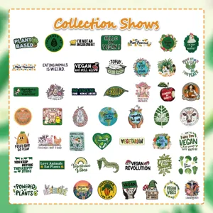 Lot de 50 stickers véganes avec slogans végétaux pour ordinateurs et projets DIY
