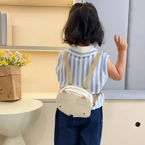 Cute cream fox-shaped toddler backpack with khaki straps for stylish kids daily outings