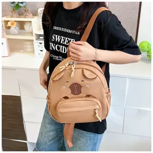 Süßer brauner Bär Tiergesicht Mini Rucksack für Mädchen stilvolle Freizeit Reise Tasche