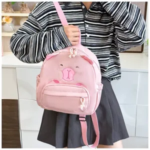 Süßer rosa Cartoon-Bären-Rucksack für Mädchen, Schüler, Schule, Reisen und Freizeit