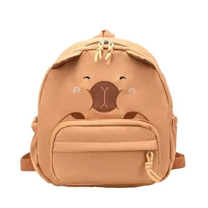 Süßer brauner Cartoon-Bär-Rucksack für Schüler und Kinder mit niedlicher Stickerei