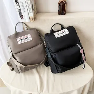 Dames Minimalistische Nylon Rugzak Waterdicht Oxford Stof Anti-diefstal Grote Capaciteit Casual Dagrugzak Modieuze Reistas