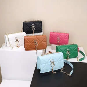 Dames Stijlvolle Kleine Vierkante Crossbody Tas Met Ruitpatroon PU Leer Ketting Schoudertas Trendy Minimalistische Flap Handtas Met Kwastje
