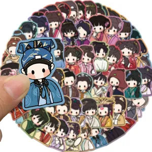 Set mit 70 bunten Chibi-Aufklebern aus Der Traum der Roten Kammer für DIY-Deko