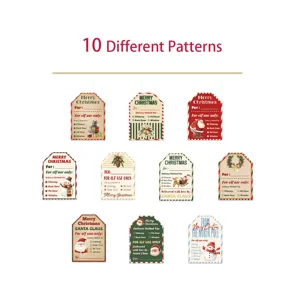 Collectie van 10 verschillende patronen kerstcadeaulabel stickers met feestmotieven