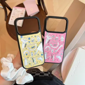 Détail de l'illustration de chat de dessin animé sur coque iPhone