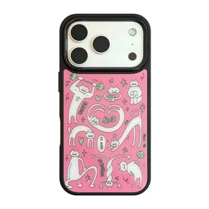 Coque rigide de protection pour iPhone 17 et 18 Pro Max avec motifs chats abstraits