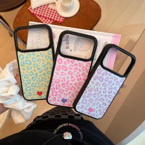 Coque de Téléphone Imprimé Léopard Vintage Pour iPhone 18 17 16 15 Pro Max Mode Antichoc PC Coque Rigide Housse À Motifs Avec Logo Cœur