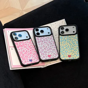 Lot de coques de protection vintage léopard pour iPhone en plusieurs couleurs vives