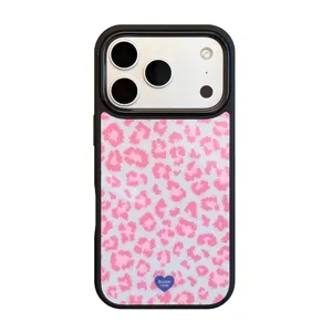 Coque rigide rétro à motif léopard rose compatible avec les modèles Apple iPhone