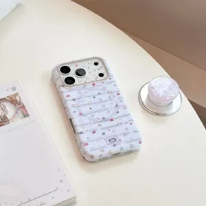 Vista detallada de la funda magnética de estrellas con soporte pop a juego
