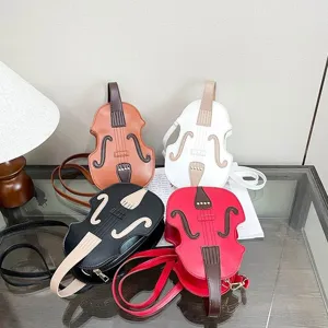 Violin Shaped Fashion Women Crossbody Bag PU Leather Multifunctional Shoulder Bag Small Backpack Musical Instrument Design