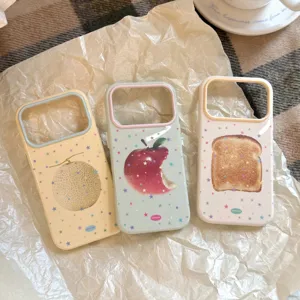 Coque Souple en TPU Peint Style Ins avec Étoiles et Fruits pour iPhone 18 17 16 15 14 Pro Max Protection Anti-chute
