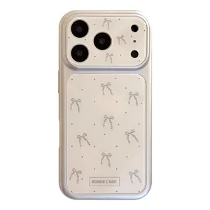 Coque de protection élégante à motif de nœud gris pour iPhone, design antichoc