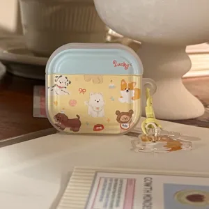 Close-up of cute cartoon puppy park earphone case for AirPods