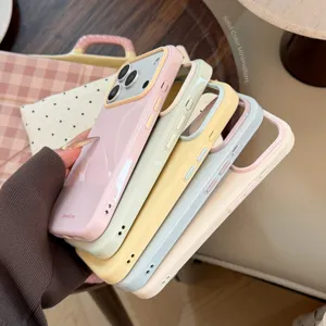 Coque de Téléphone en TPU Souple avec Cadre Caméra Contrasté Antichoc pour iPhone 14 15 16 17 18 Pro Max
