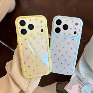 Graffiti Colorful Star Gilded Phone Case For iPhone 17 16 15 14 13 Pro Max TPU PC Shockproof Creative Korean Style Full Cover Shell