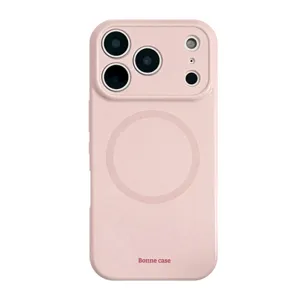 Elegante custodia magnetica rosa per iPhone con anello compatibile Magsafe integrato