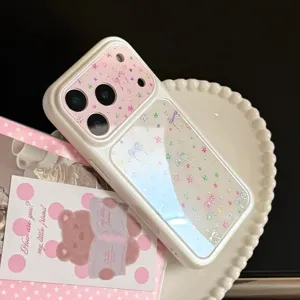 Fresh TPU PC Cute Bowknot Star Pattern Shockproof Phone Case For iPhone Korean Gradient Laser Gilding Cover Skin Protective Shell