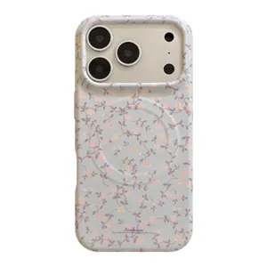 Funda magnética elegante para iPhone Pro Max con diseño de rosas y acabado mate suave