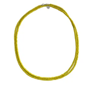 Elegante collana fatta a mano con perle di spinello giallo sfaccettate per l'estate