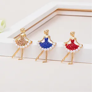 Detailweergave van elegante balletdanseres speldjes met strass en parels
