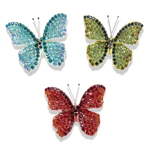 Spilla a Farfalla in Lega di Lusso Con Strass Stile Occidentale per Donna Lucida Spilla a Insetto Accessori per Abbigliamento