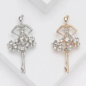 Eleganti spille a ballerina con tutù in strass scintillanti in finiture oro e argento