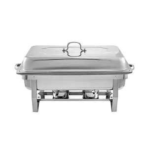 Professional rectangular stainless steel chafing dish buffet food warmer with lid
