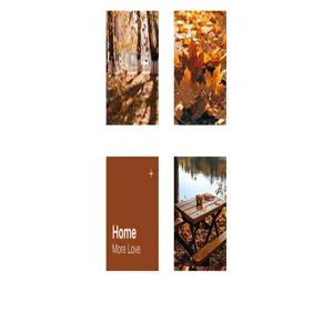 Herbstliche Deko-Kissenbezüge mit Naturmotiven und Home More Love Textbeschreibung