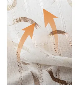 Close-up of Japanese Wabi-sabi hollow-out sheer curtain with printed pattern