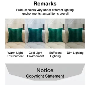 Emerald green ribbed plush pillow cover color variations in different light conditions