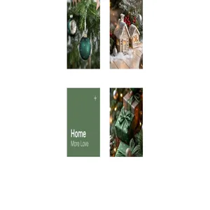 Atmospheric Christmas decor collage with green ornaments, gift boxes and home vibes